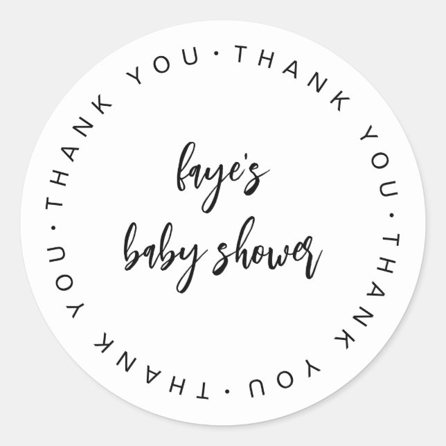 Script Baby Shower Thank you Favour Label F201 (Front)