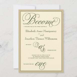 Script Become as One Christian Wedding Invitation