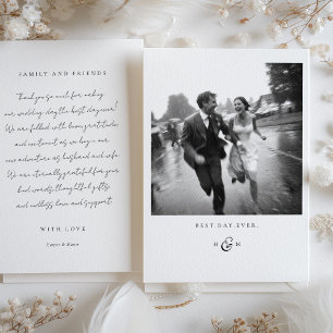 Script "Best Day Ever" Photo Thank You Card
