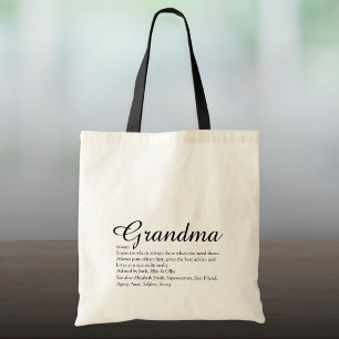 Script Best Ever Grandma, Grandmother Definition Tote Bag