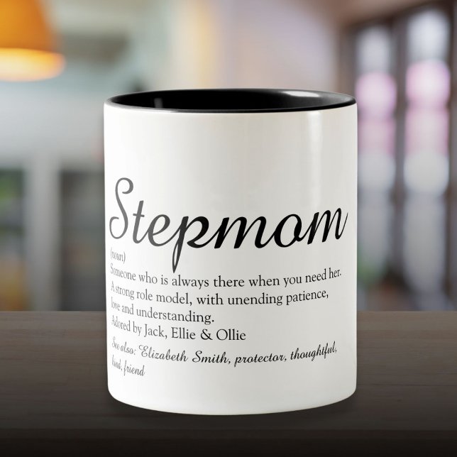 Script Best Ever Stepmom, Stepmother Definition Two-Tone Coffee Mug (Script Best Ever Stepmom, Stepmother Definition Two-Tone Coffee Mug)