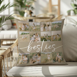 Script Besties Photo Collage Personalised Cushion