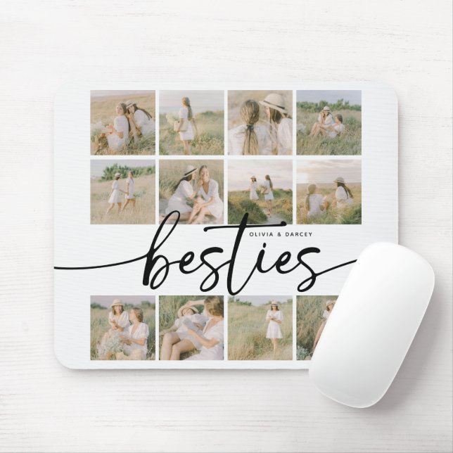 Script Besties Photo Collage Personalised Mouse Pad (With Mouse)