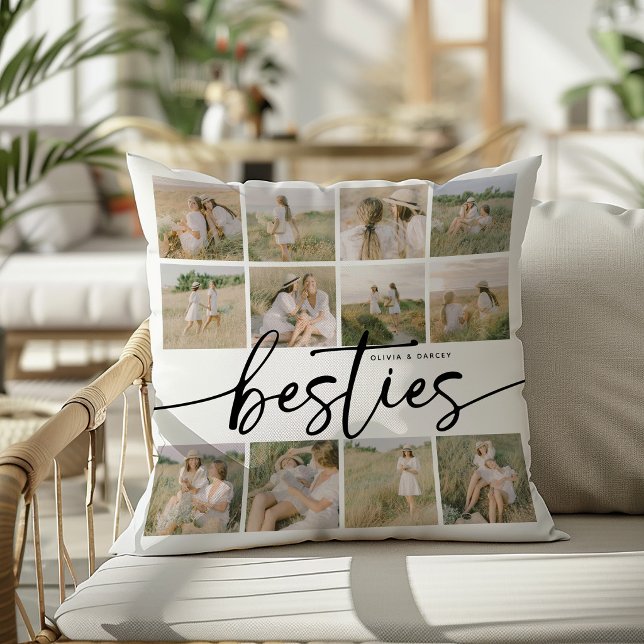 Script Besties Photo Collage Personalized Cushion (Creator Uploaded)