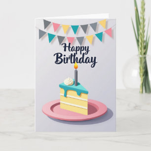 Script Birthday Cake Card
