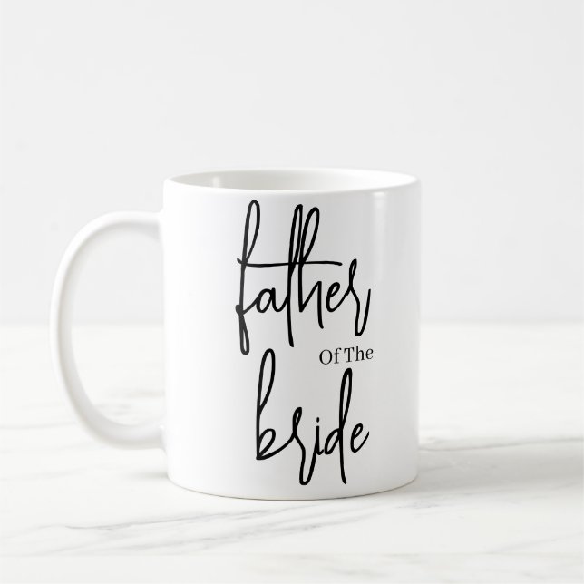 Script Black father of the bride wedding  Coffee Coffee Mug (Left)