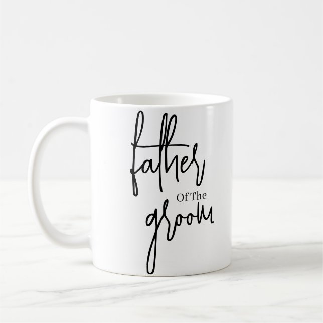 Script Black father of the groom wedding  Coffee Coffee Mug (Left)