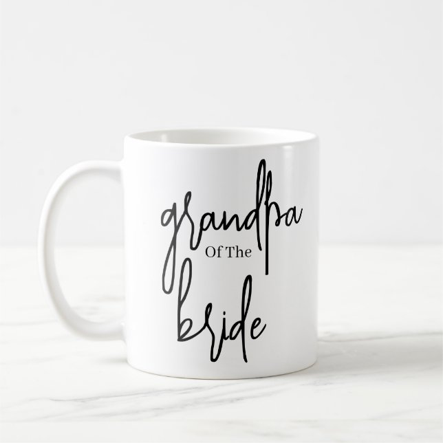 Script Black Grandpa of the bride wedding  Coffee Mug (Left)