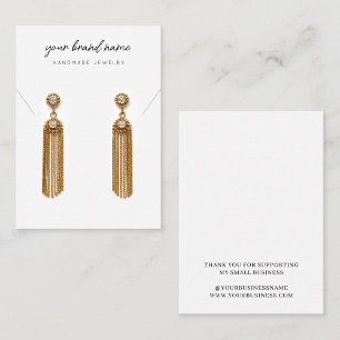 Script Black Grey White Necklace Earring Display Enclosure Card