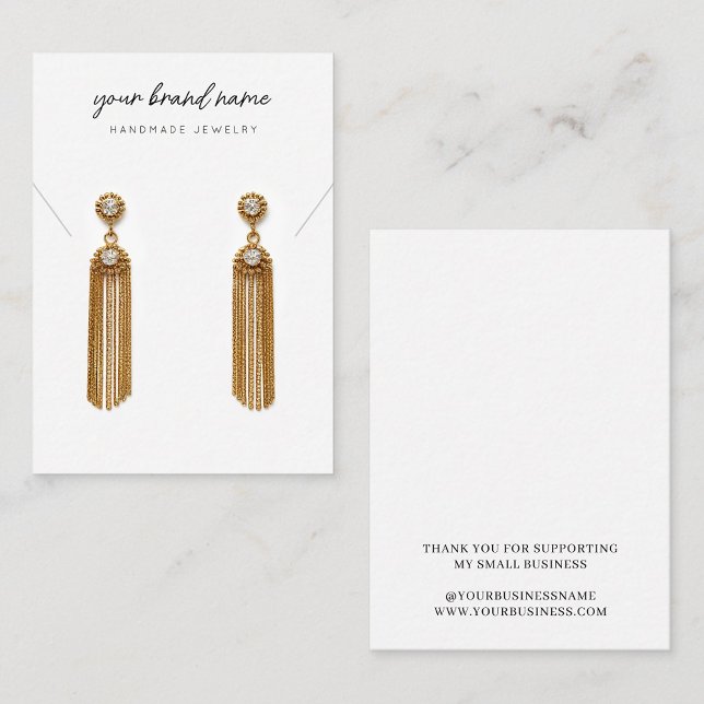 Script Black Grey White Necklace Earring Display Enclosure Card (Creator Uploaded)