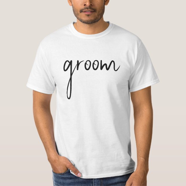Script Black Groom  T-Shirt (Front)