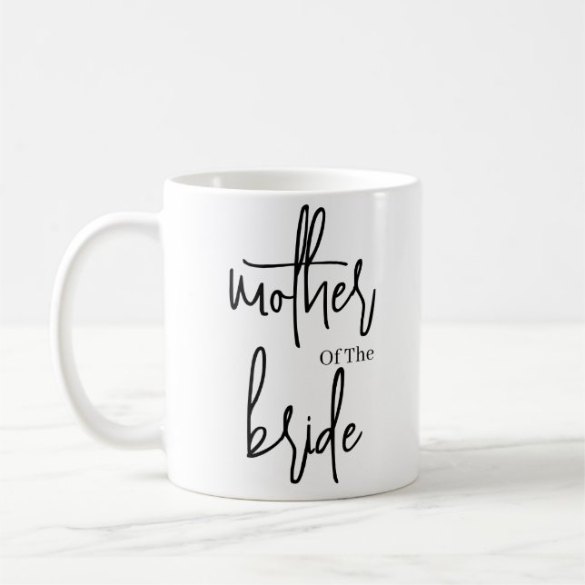 Script Black mother of the bride wedding  Coffee Coffee Mug (Left)