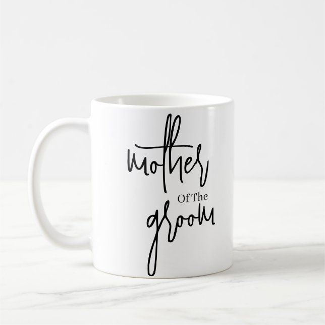 Script Black mother of the groom wedding  Coffee Coffee Mug (Left)