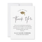 Script Black & White Photo Graduation Thank You