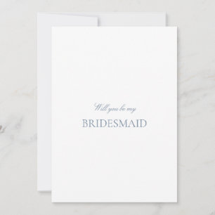 Script Blue & White Bridesmaid Proposal Card 