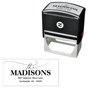 Script Bold Name Address Wedding Self-inking Stamp