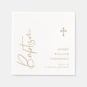 Script Boys Baptism  Napkin