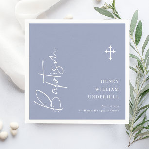 Script Boys Baptism Napkin