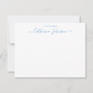 Script Calligraphy A Note From Light Baby Blue Card