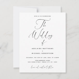 Script Calligraphy All in One Wedding Invitation