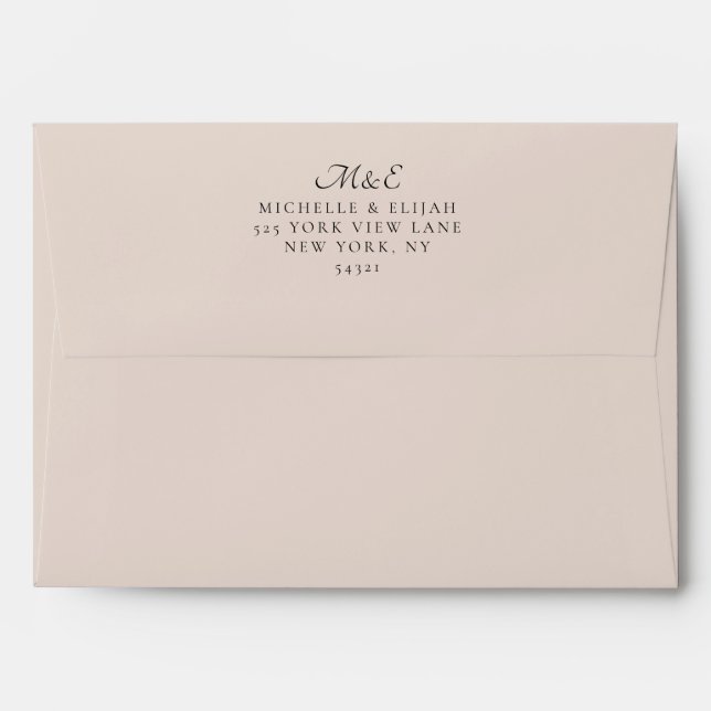 Script Calligraphy Boho Elegant Wedding Envelope (Back (Top Flap))