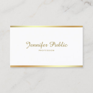 Script Calligraphy Handwritten Gold Modern Sleek Business Card