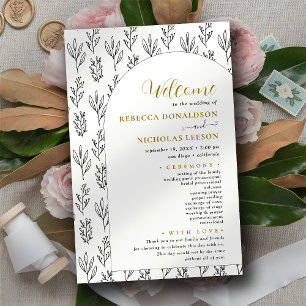 Script Calligraphy Minimal Text Wedding Program