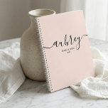 Script Calligraphy Modern Blush Pink Planner<br><div class="desc">Minimalist features name in modern handwriting font.</div>