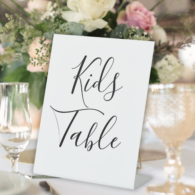 Script Calligraphy Reserved Kids Table Wedding Pedestal Sign (Script Calligraphy Reserved Kids Table Wedding Pedestal Sign
)