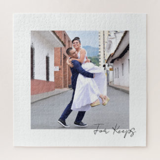 Script Caption | For Keeps | Wedding Couple Jigsaw Puzzle
