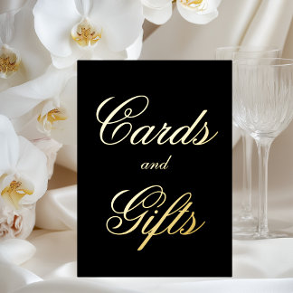 Script Cards and Gifts Foil Table Sign 5x7