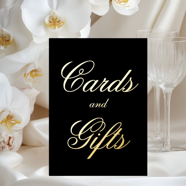 Script Cards and Gifts Foil Table Sign 5x7 (Creator Uploaded)
