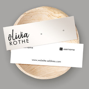 Script Champagne Gold Gradient Stud Earring Mini Mini Business Card