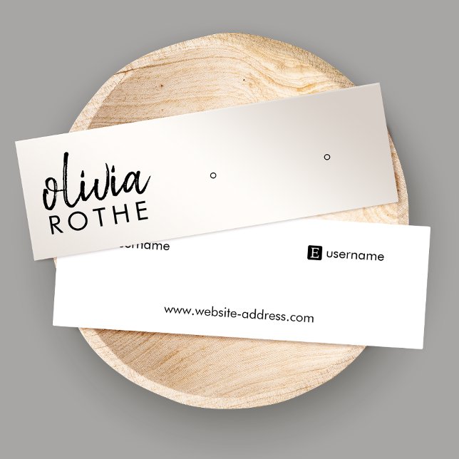 Script Champagne Gold Gradient Stud Earring Mini  Mini Business Card (Creator Uploaded)