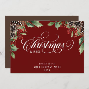 Script Christmas Business logo Holiday Card