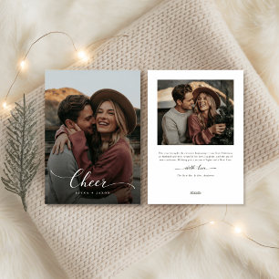 Script Christmas Cheer Newlywed Mr & Mrs Photo Holiday Card