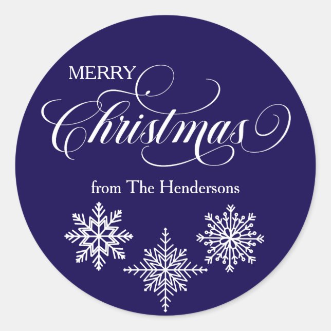 Script Christmas Custom Blue Sticker (Front)