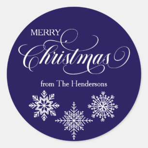 Script Christmas Custom Blue Sticker