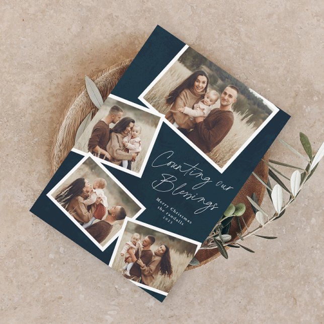 Script Collage Religious Magnetic Christmas Card (Creator Uploaded)