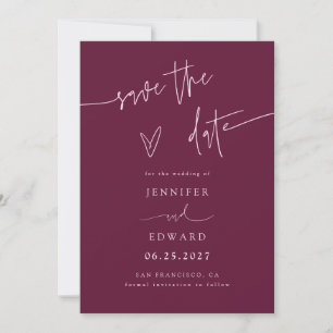 Script Cranberry Wedding Save The Date