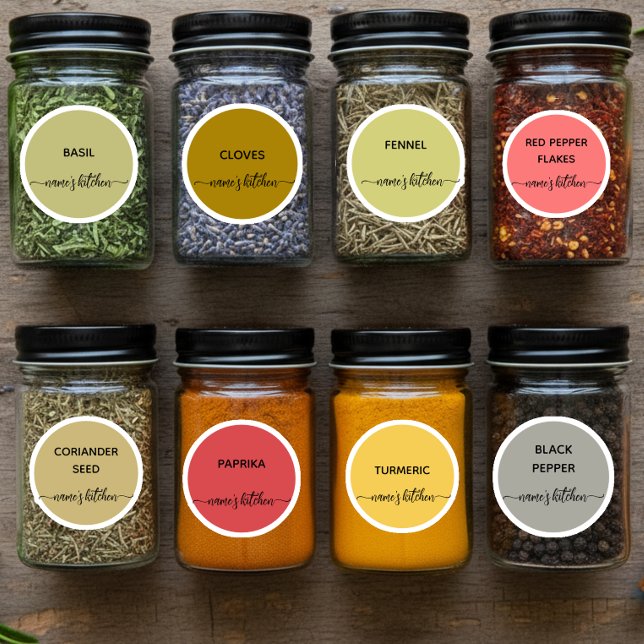Script Custom Herb & Spice jar labels colour coded (Creator Uploaded)