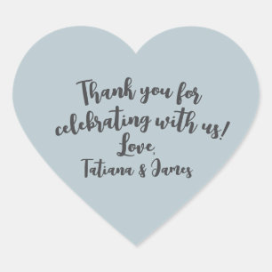Script Custom Thank You Heart Favour Sticker