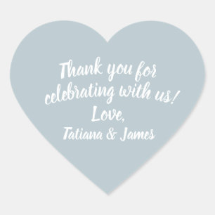 Script Customisable Thank You Heart Sticker