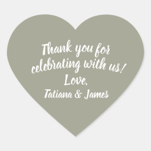 Script Customisable Thank You Heart Sticker
