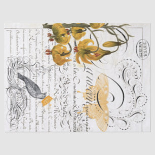 Script Digital Collage Decoupage Tissue Paper