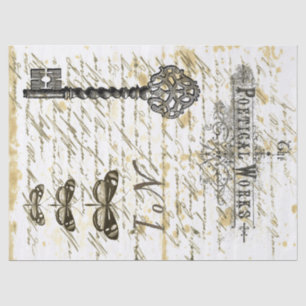 Script Digital Collage Decoupage Tissue Paper