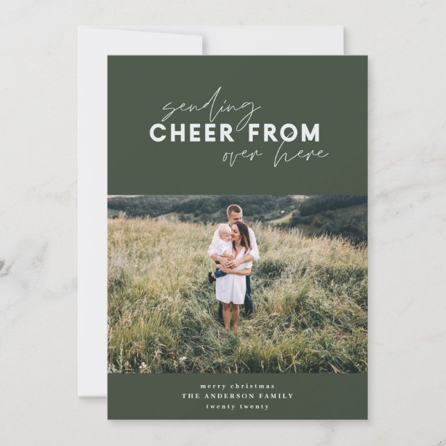 script distance photo holiday Christmas Card (Front)