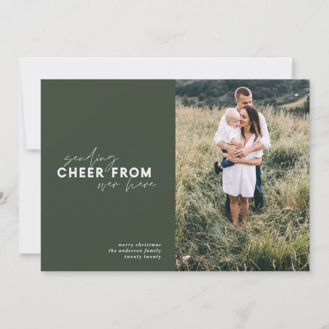 script distance photo holiday Christmas Card (Front)