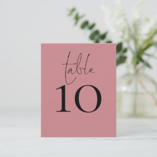 Script Dusty Rose Wedding Table Number
