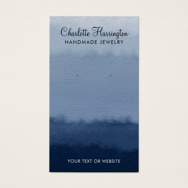Script Earring Blue Ombre Jewellery Display Card (Front)
